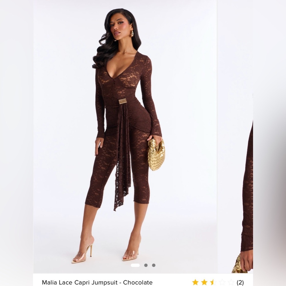 Fashion Nova Brown Lace Jumpsuit